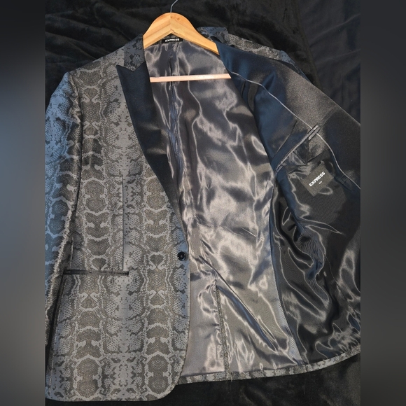 Express Slim Fit Snake Print Suit Jacket & Pants Set – 34x34 Pants - Picture 4 of 6